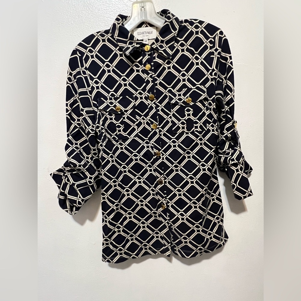 Elizabeth McKay Top with Gold Buttons
